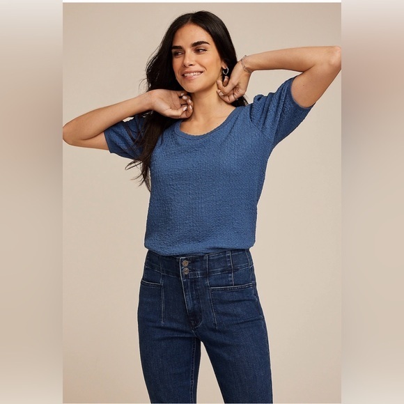 Maurices Tops - Maurices XXL Pucker Puff Sleeve top blue